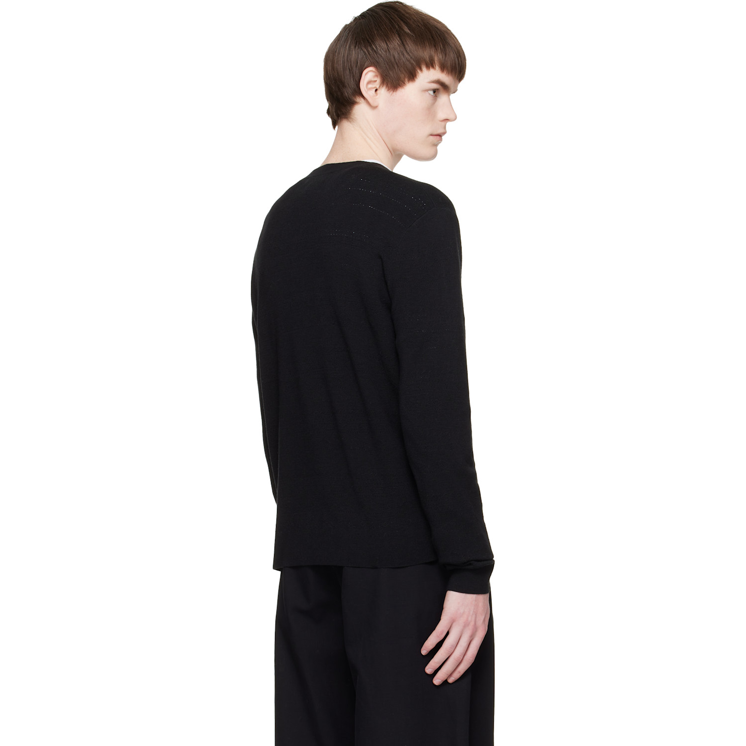  Dries Van Noten Black Pointelle Sweater 