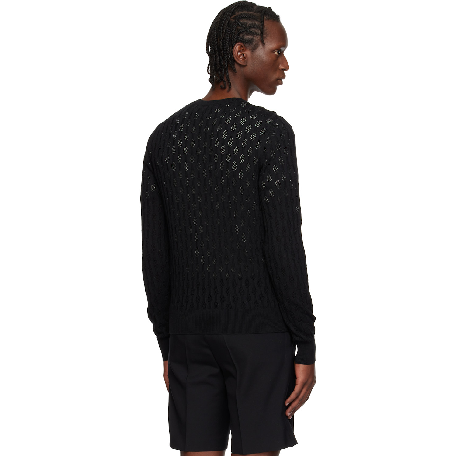  Dries Van Noten Black Open-knit Sweater 