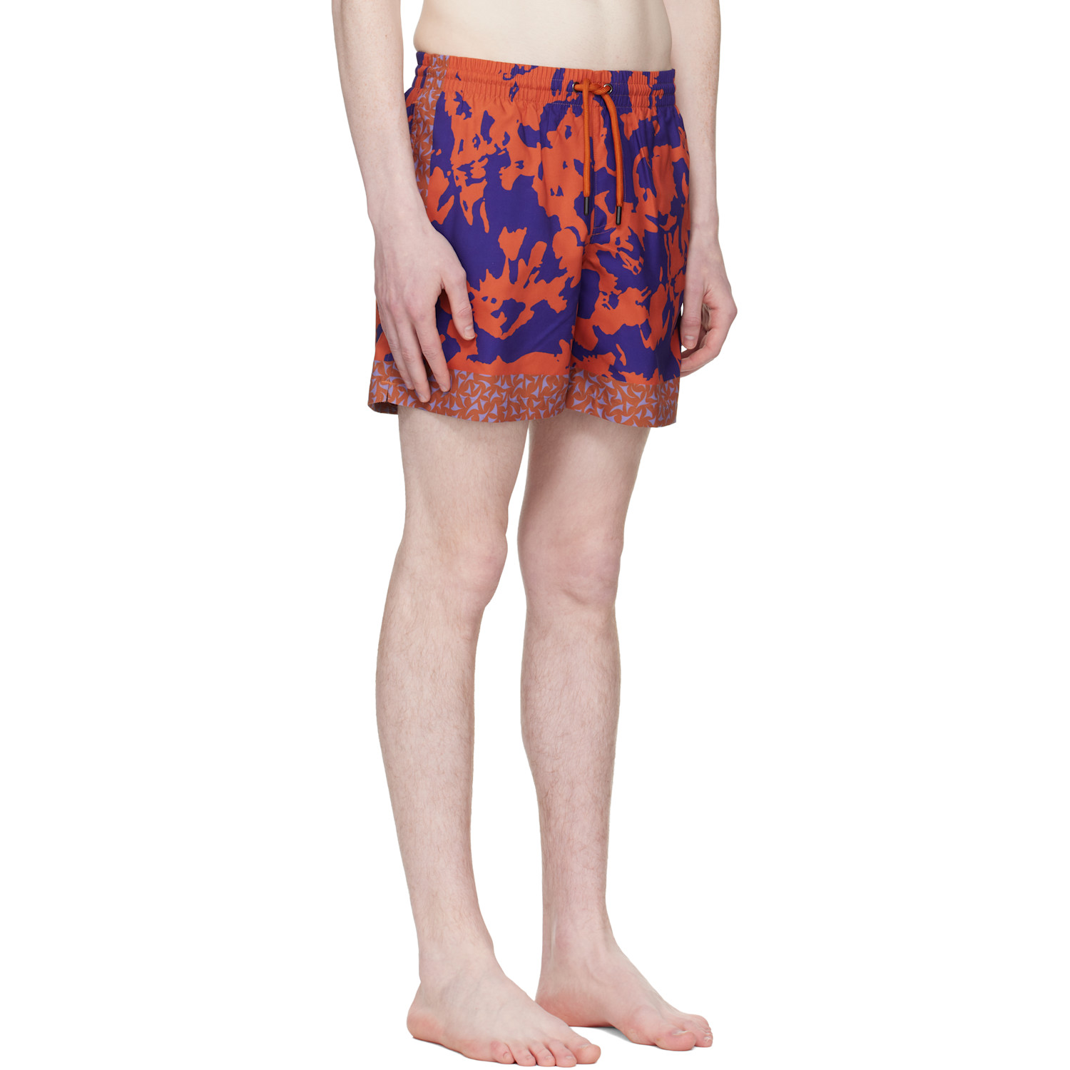  Dries Van Noten Orange & Purple Printed Swim Shorts 