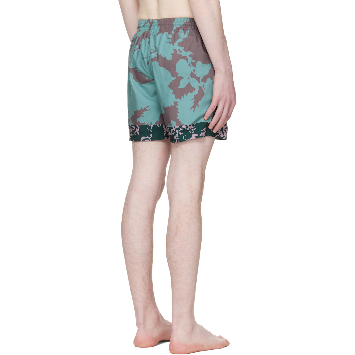  Dries Van Noten Blue & Green Printed Swim Shorts 
