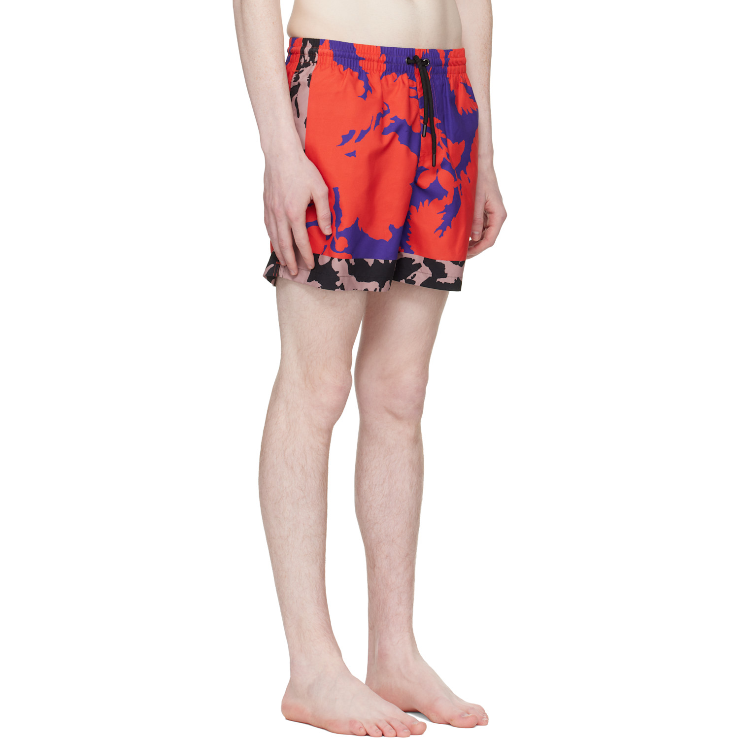  Dries Van Noten Red & Purple Printed Swim Shorts 