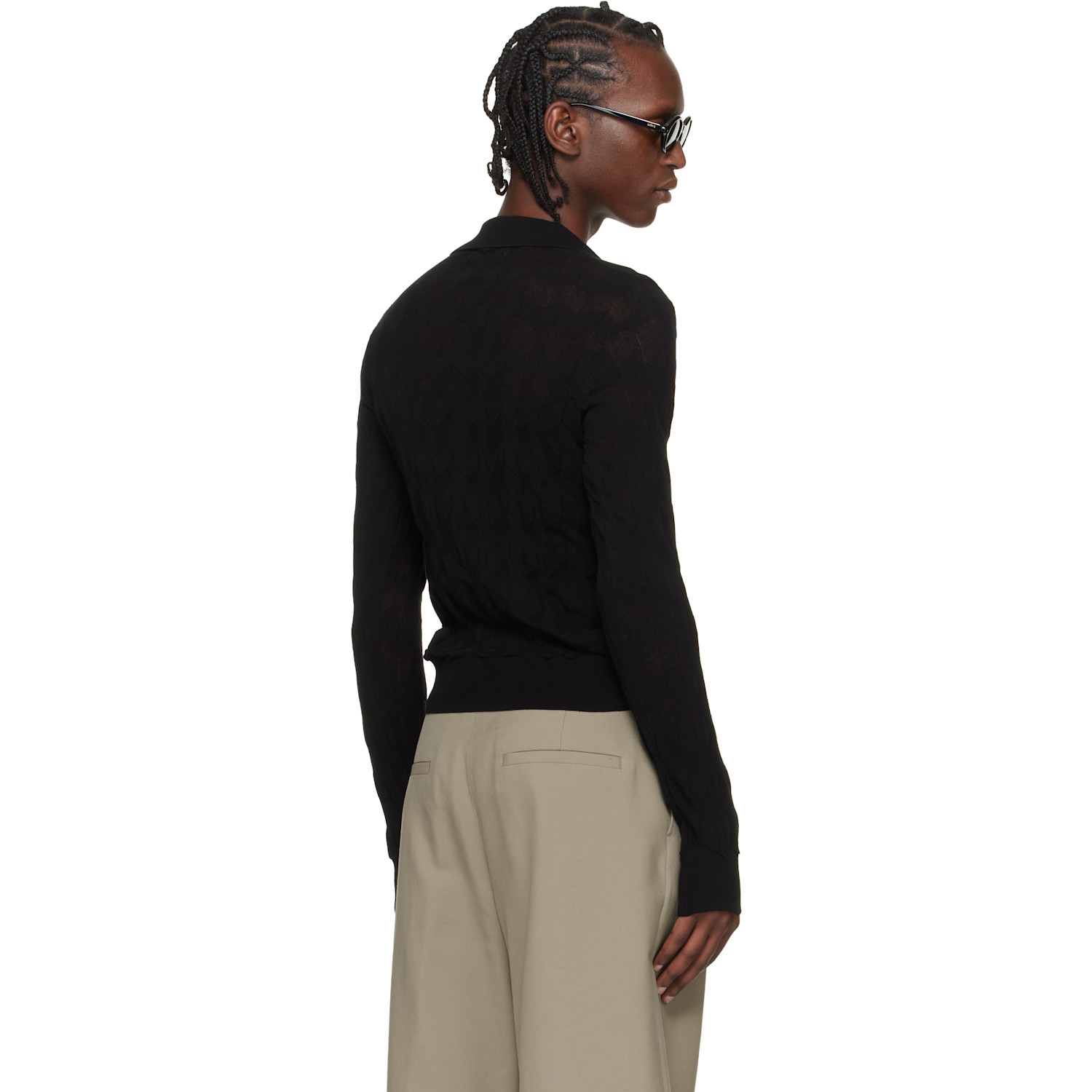  Dries Van Noten Black Knit Polo 