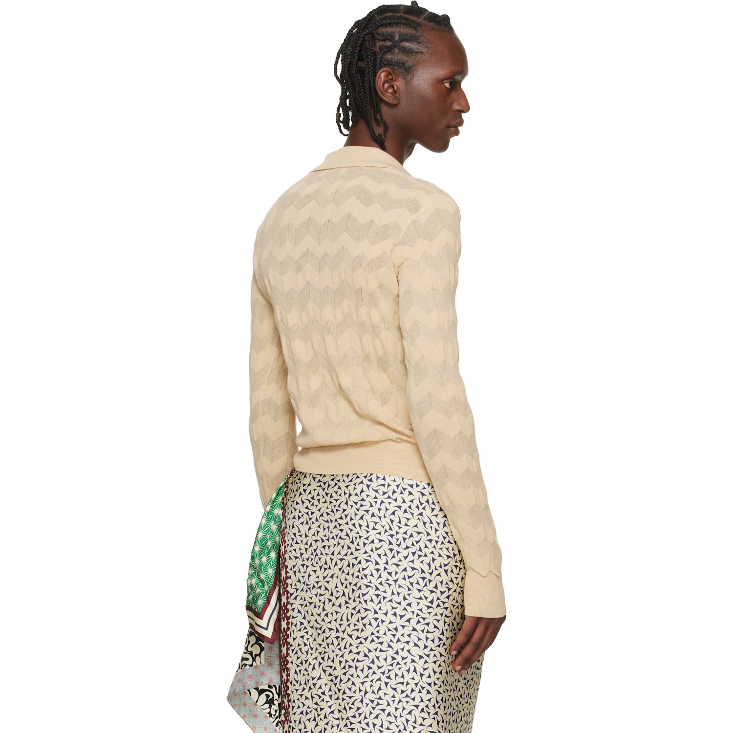  Dries Van Noten Beige Knit Polo 