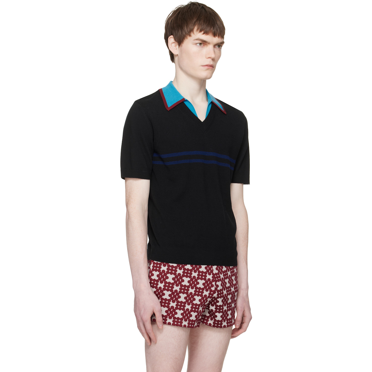  Dries Van Noten Black Merino Wool Polo 