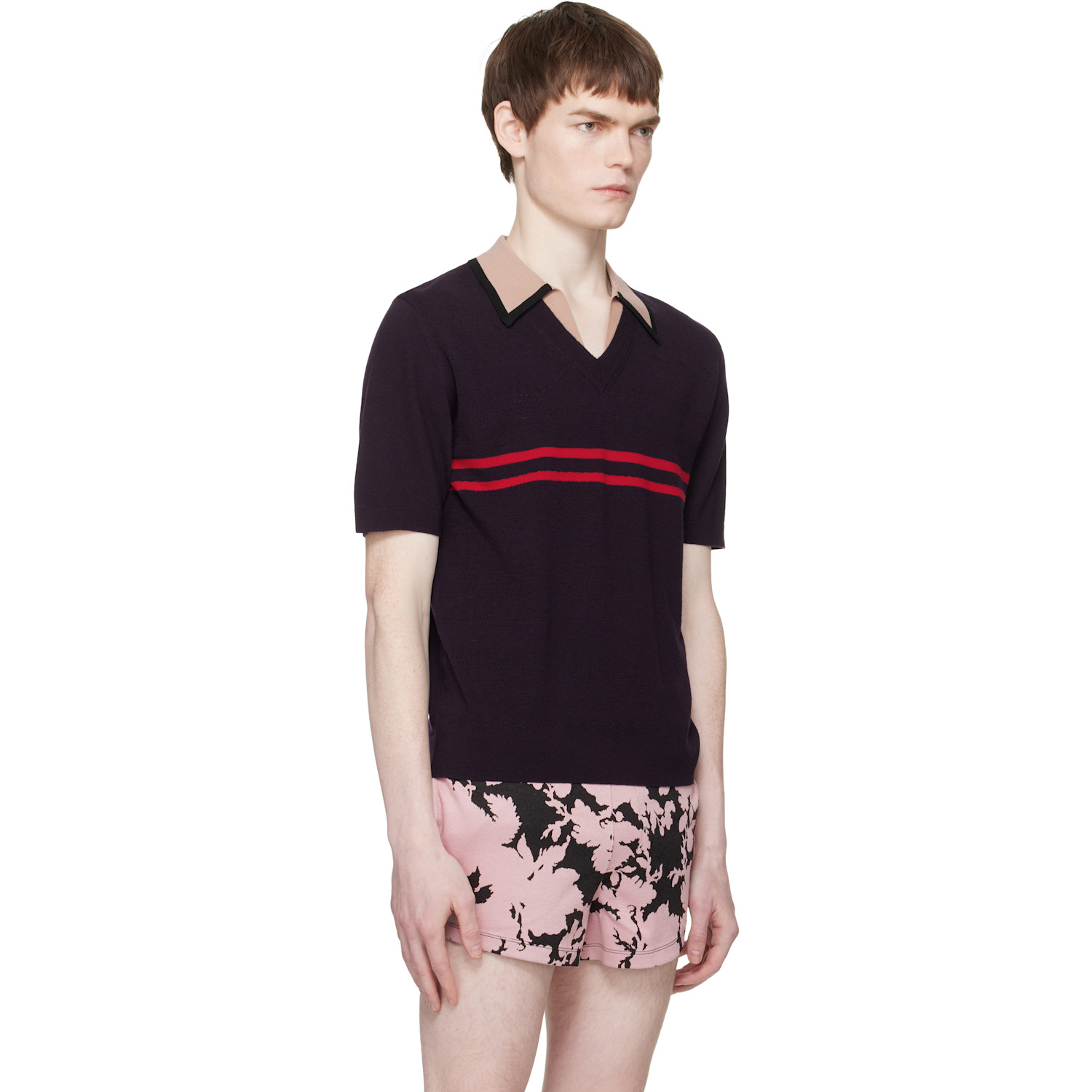  Dries Van Noten Purple Merino Wool Polo 