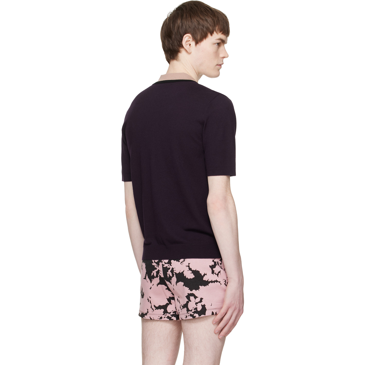  Dries Van Noten Purple Merino Wool Polo 