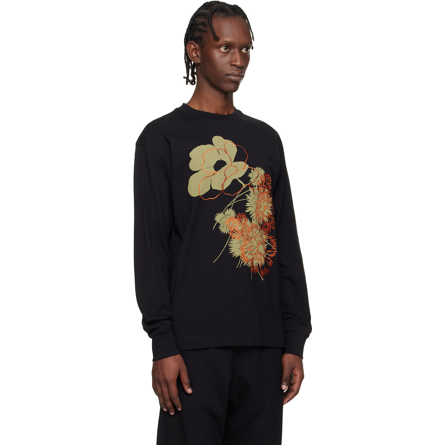  Dries Van Noten Black Floral T-shirt 