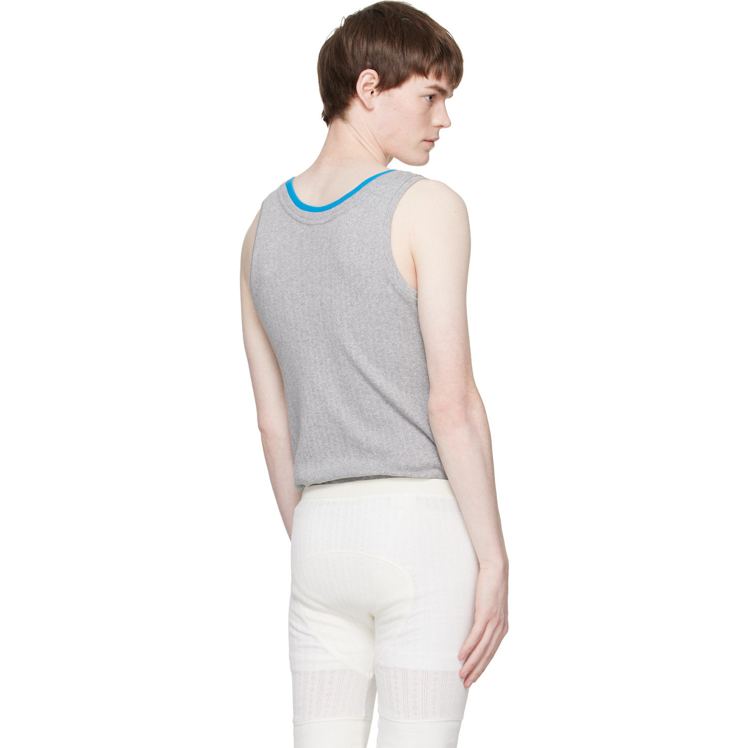  Dries Van Noten Gray Pointelle Tank Top 