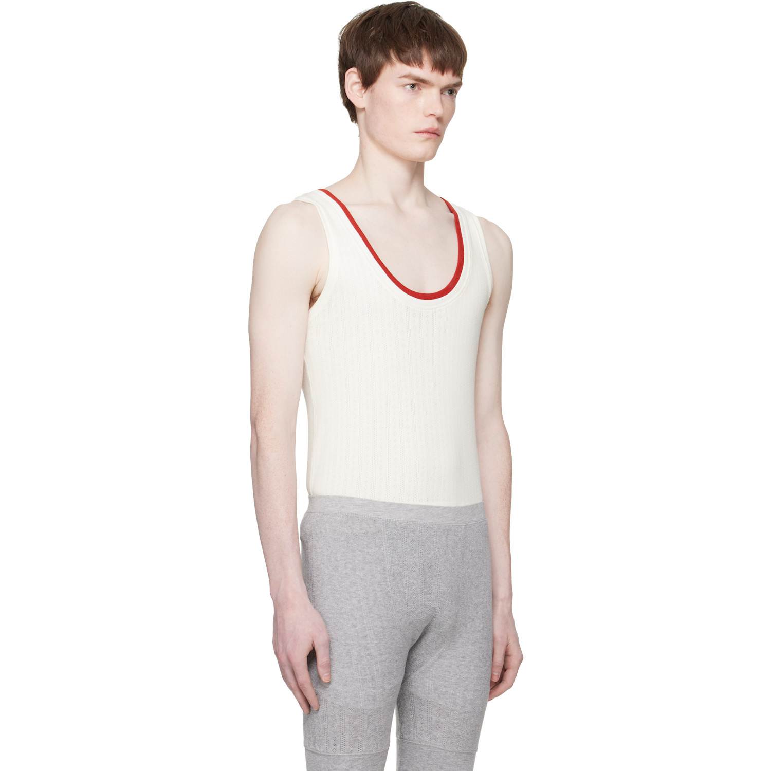  Dries Van Noten Off-white Pointelle Tank Top 