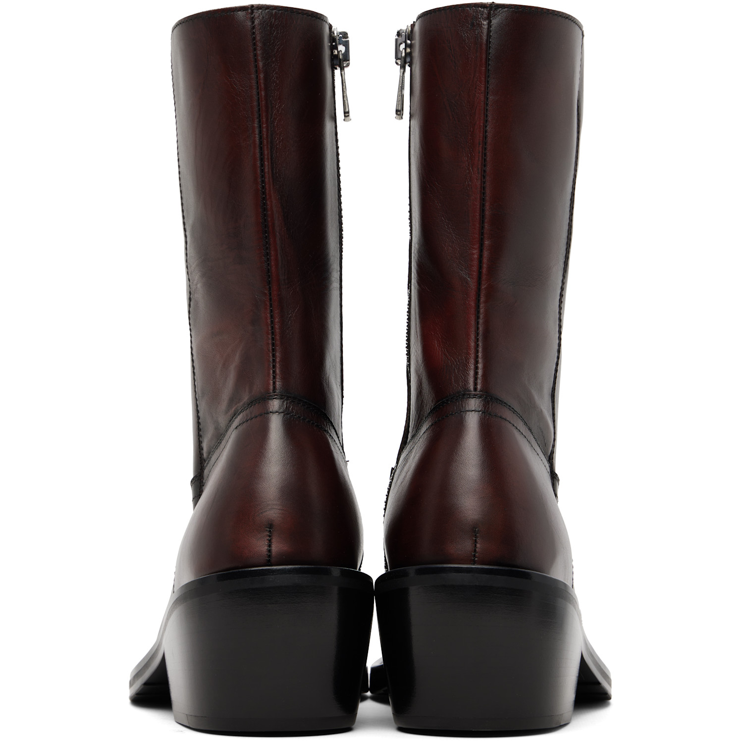  Dries Van Noten Brown High Leather Boots 