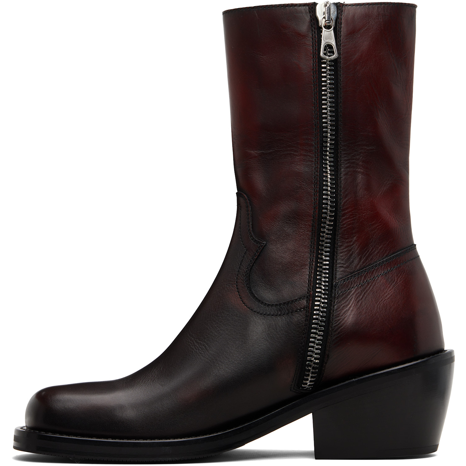  Dries Van Noten Brown High Leather Boots 