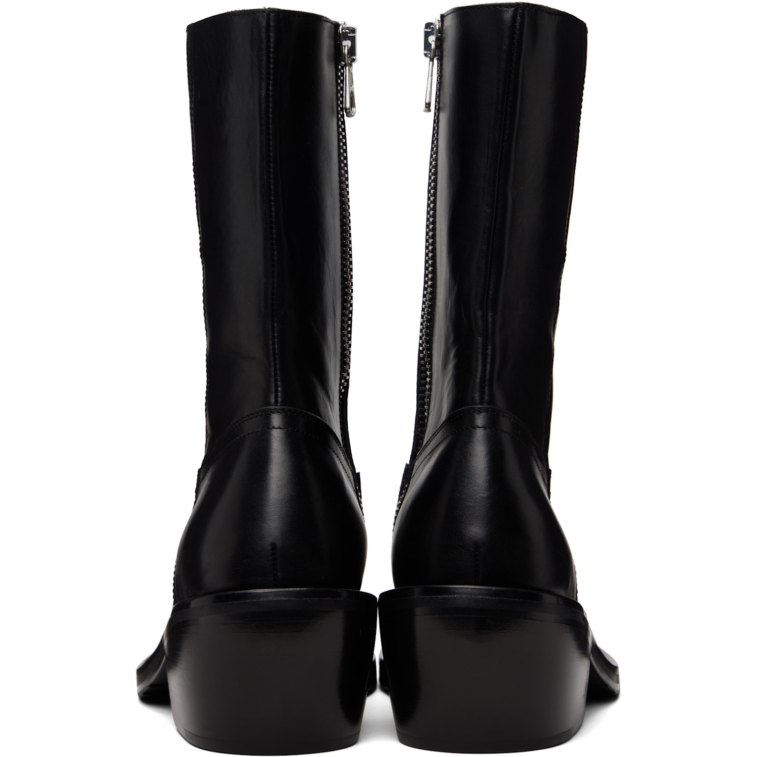  Dries Van Noten Black Leather Boots 