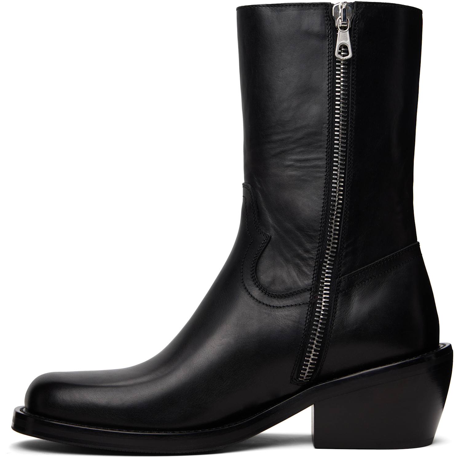  Dries Van Noten Black Leather Boots 