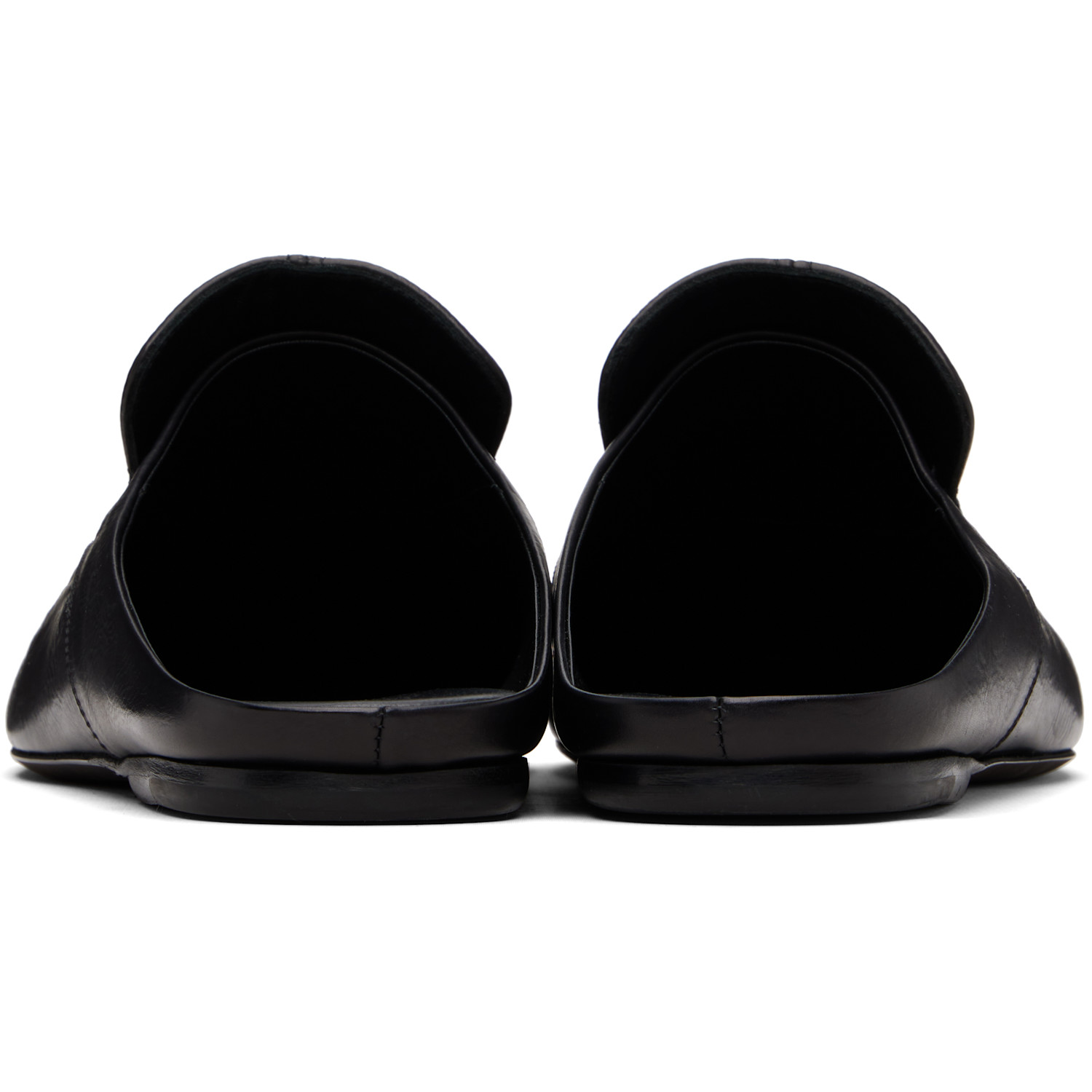  Dries Van Noten Black Leather Mule Slip-on Loafers 