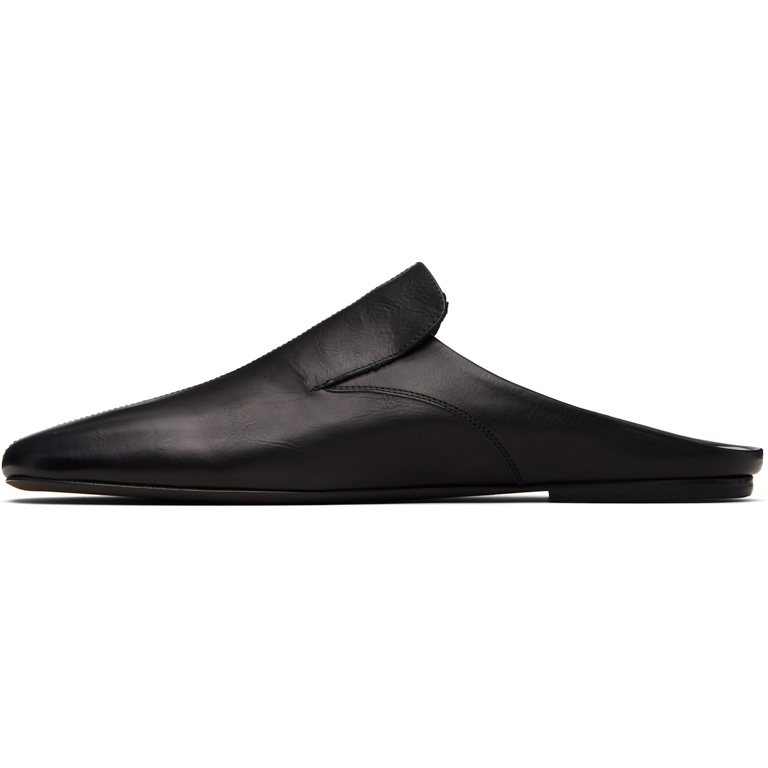  Dries Van Noten Black Leather Mule Slip-on Loafers 