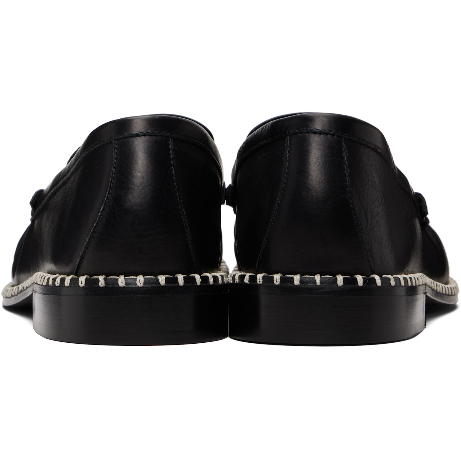  Dries Van Noten Black Leather Loafers 
