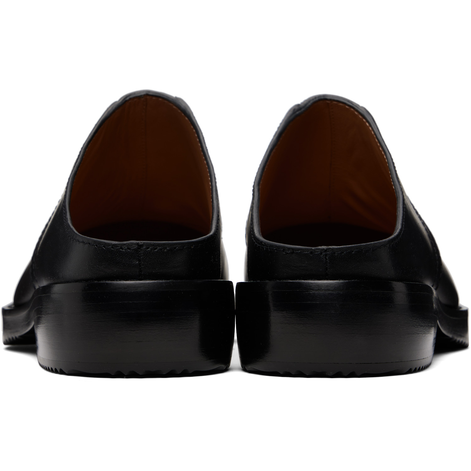  Dries Van Noten Black Leather Clog Loafers 
