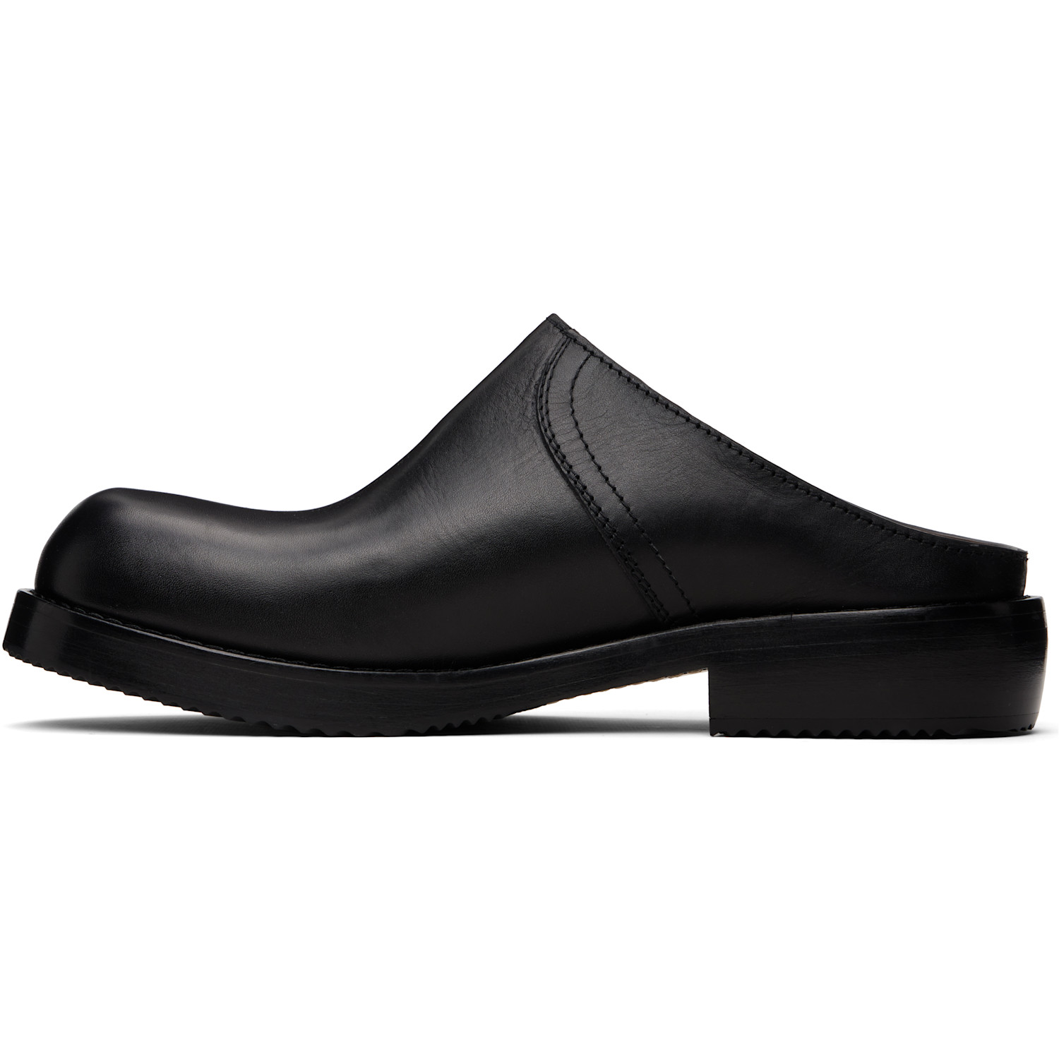 Dries Van Noten Black Leather Clog Loafers 