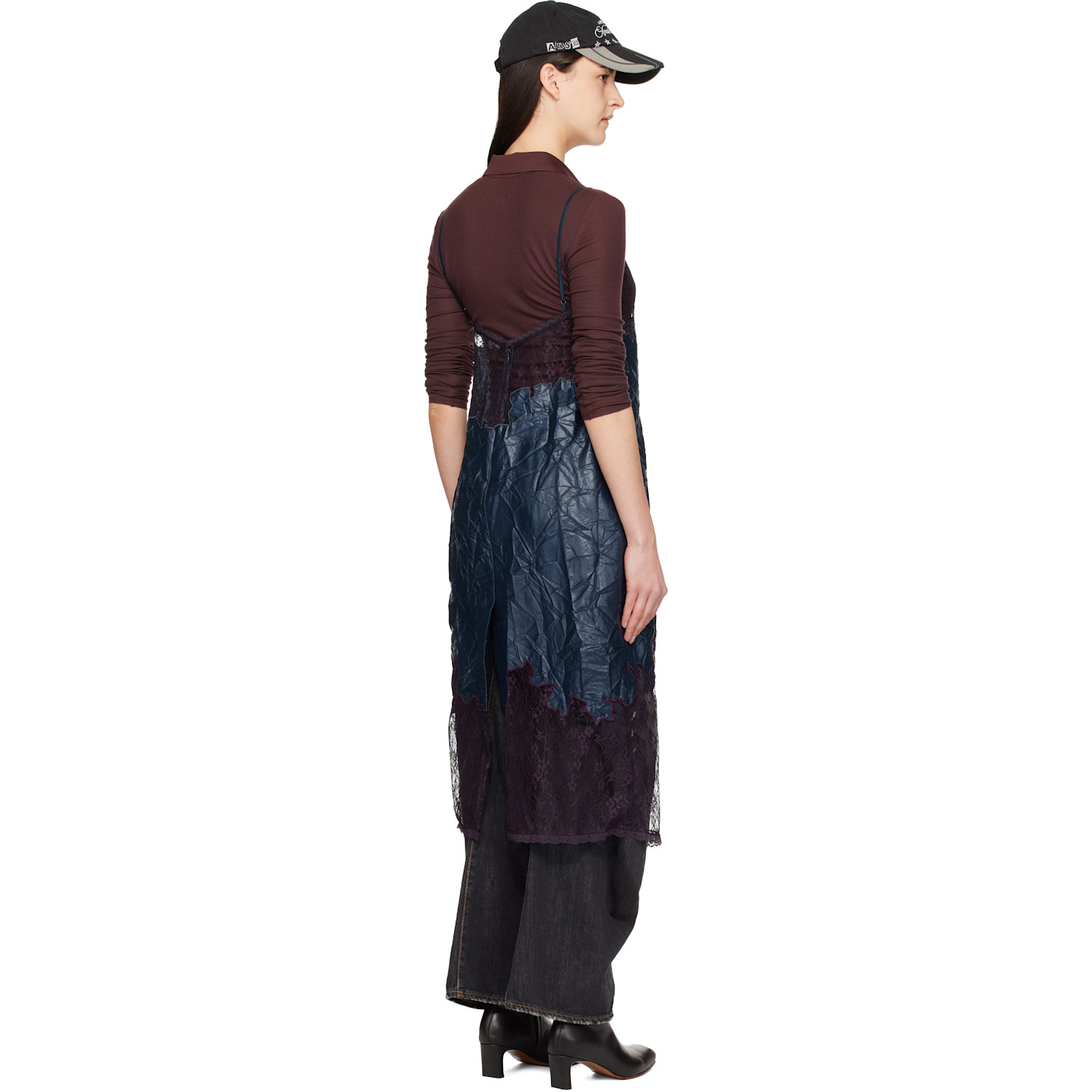  Andersson Bell Navy Embroidery Lace Midi Dress 