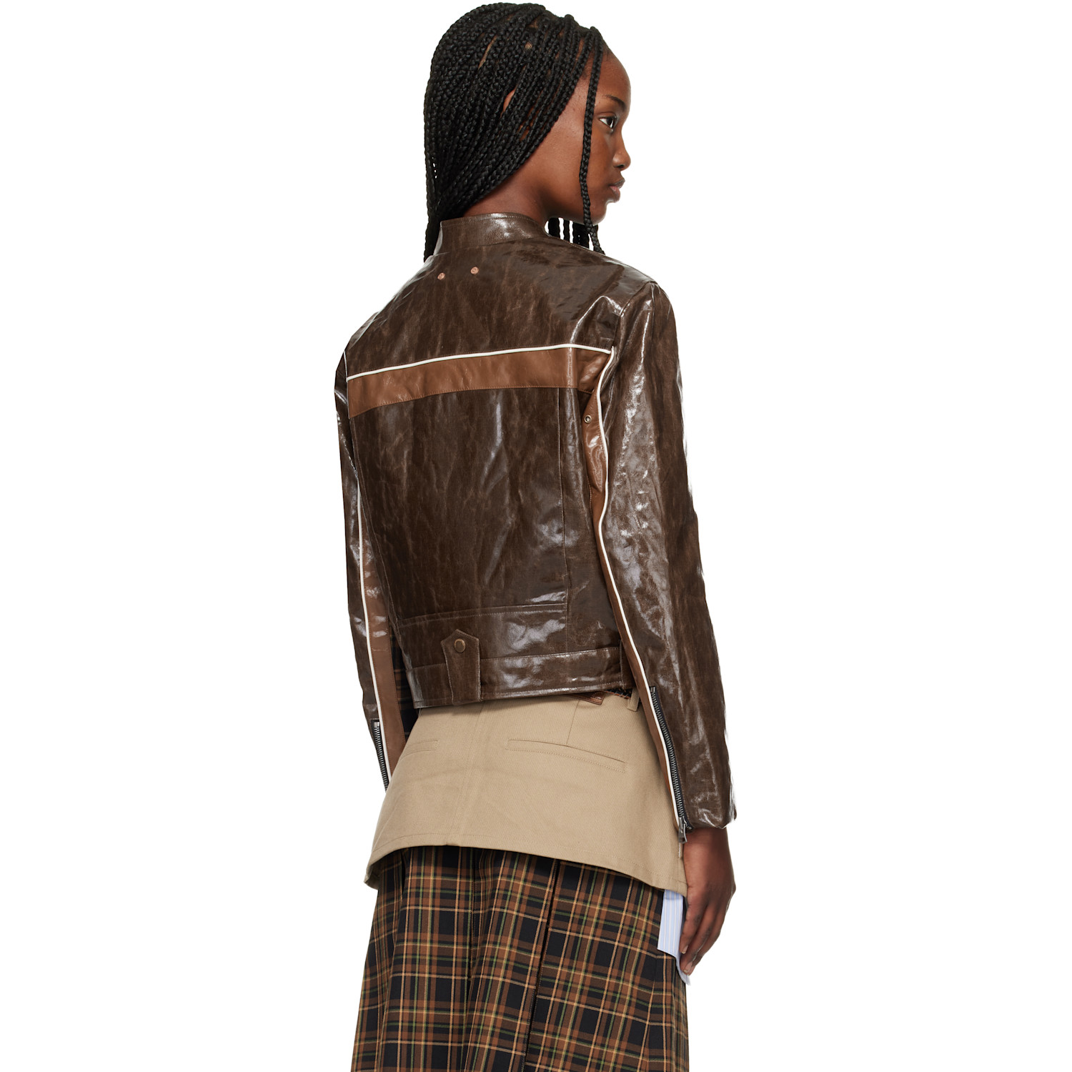  Andersson Bell Brown Circuit Track Faux-leather Jacket 