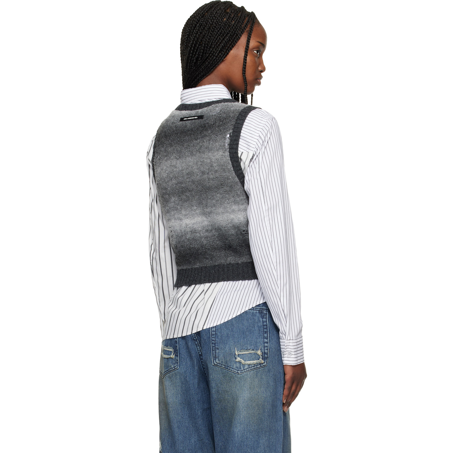  Andersson Bell Gray Back Knit Argyle Patched Vest 
