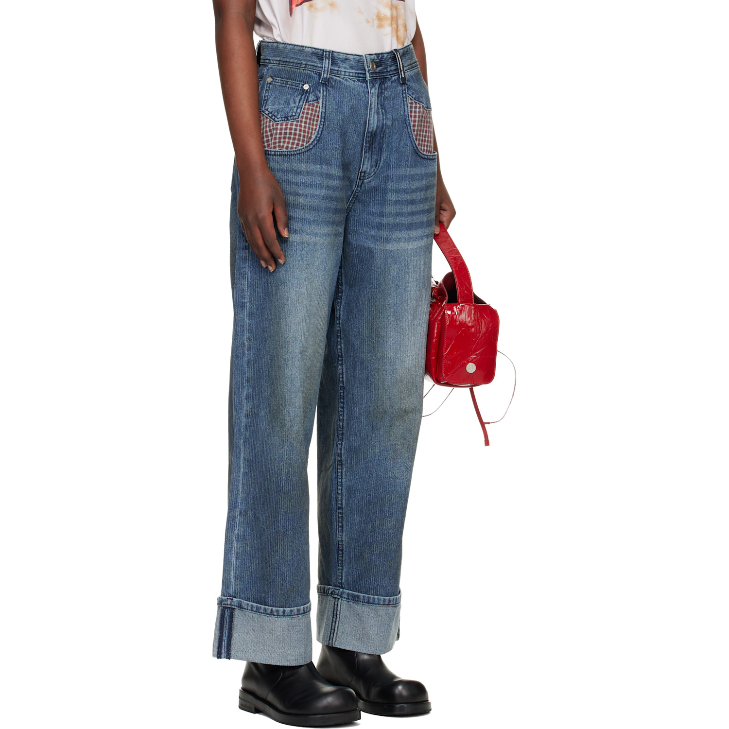  Andersson Bell Blue Oil Washed Rolled Up Jeans 