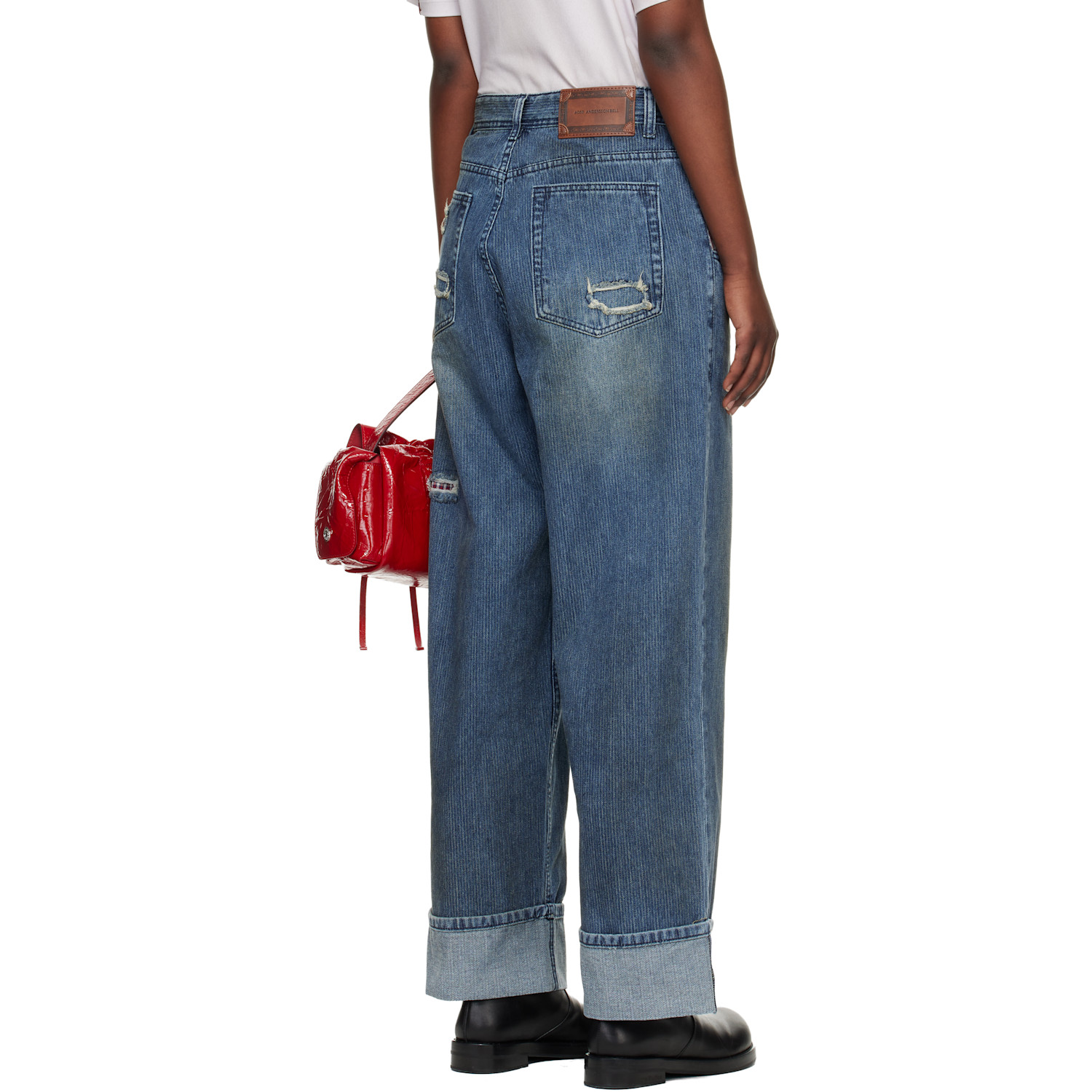  Andersson Bell Blue Oil Washed Rolled Up Jeans 
