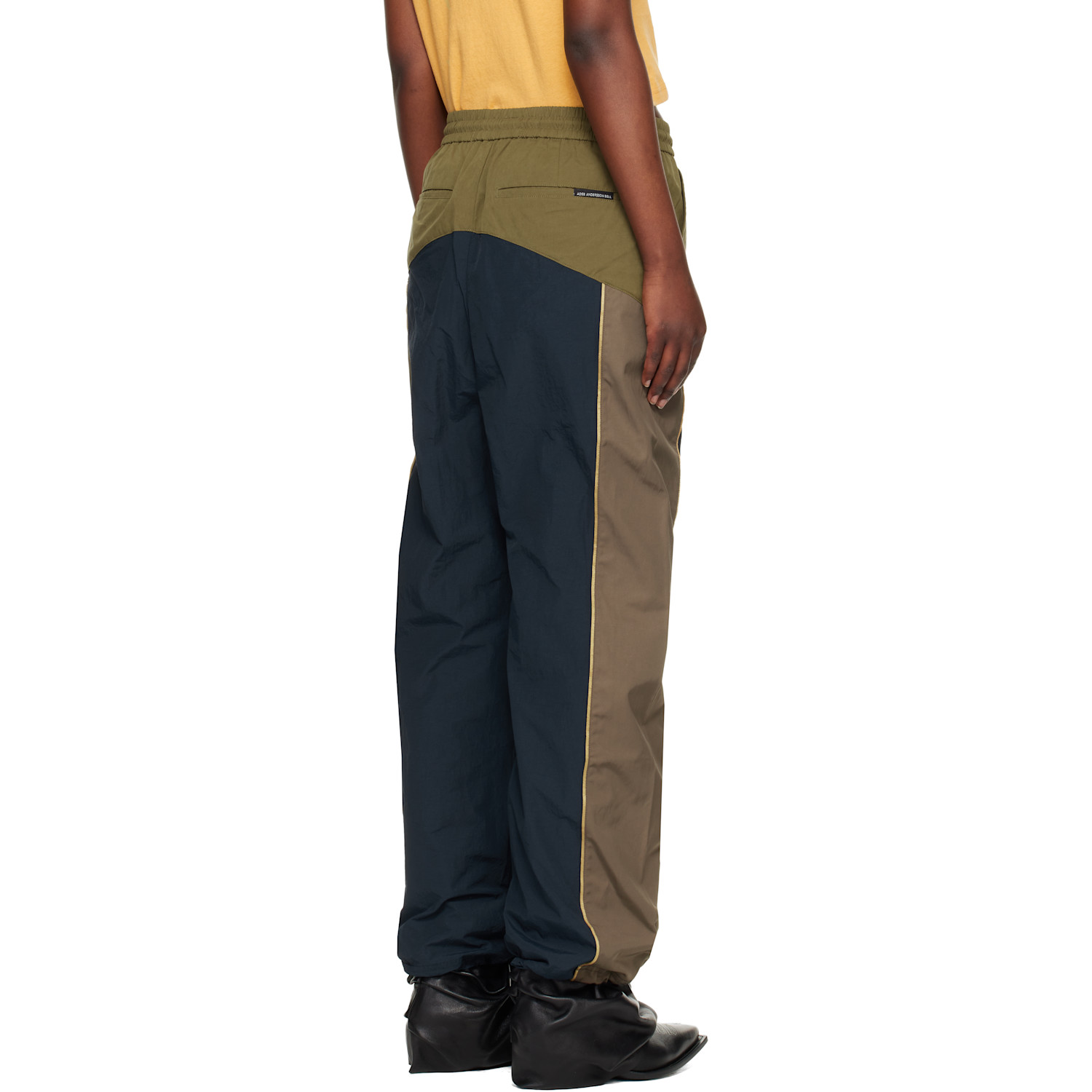  Andersson Bell Navy & Khaki Color Block Nylon Track Pants 