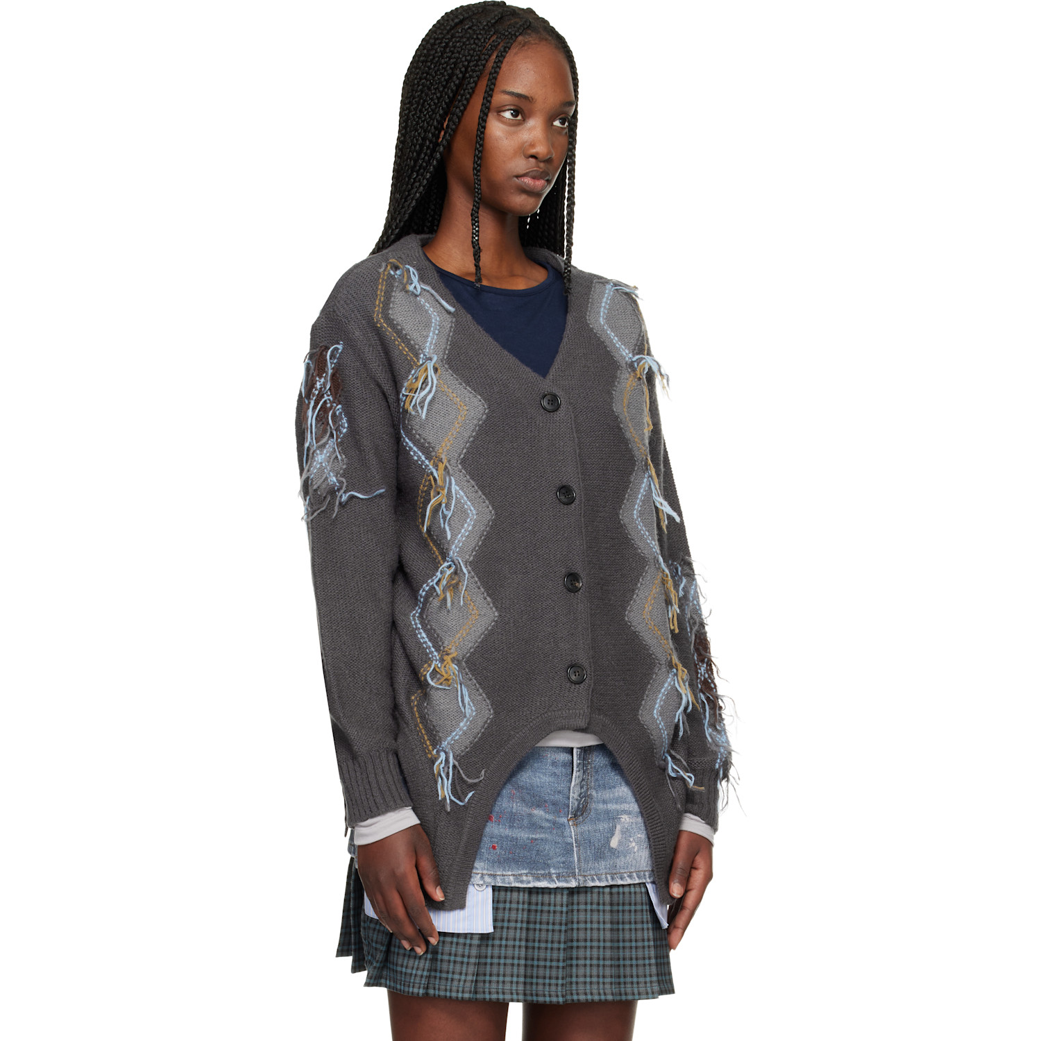  Andersson Bell Gray Gartered Argyle Cardigan 
