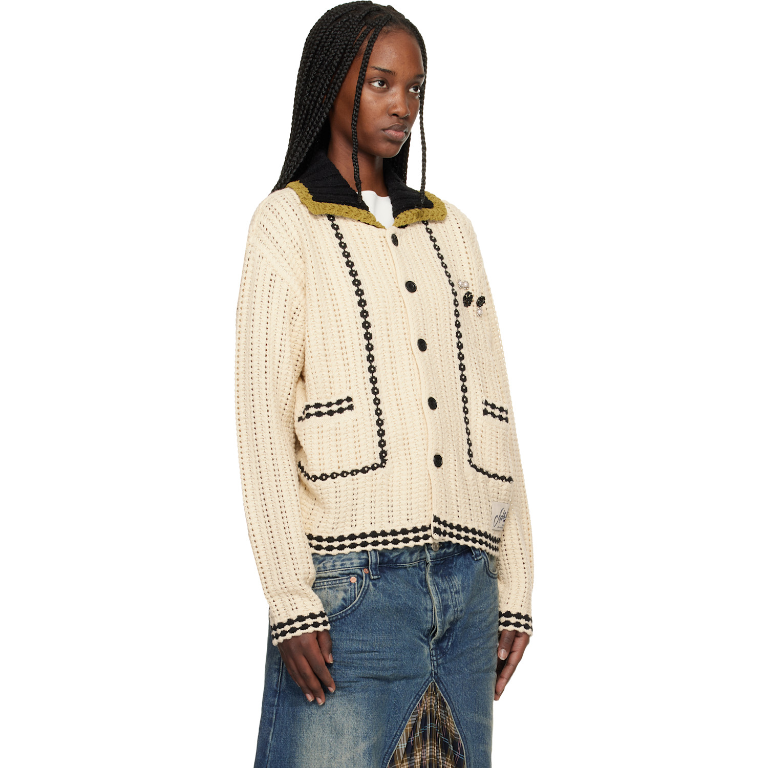  Andersson Bell Off-white New Fantasia Collar Cardigan 