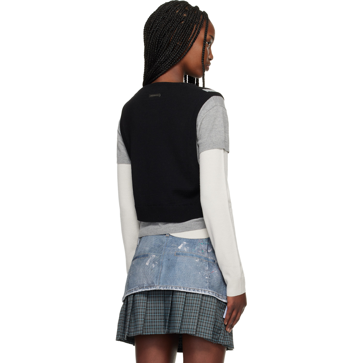  Andersson Bell Gray & Black Tres Over Layered Sweater 
