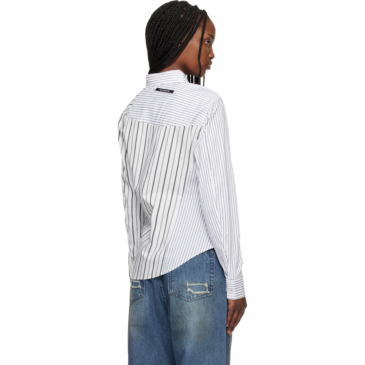  Andersson Bell White Noa Striped Twist-tuck Shirt 