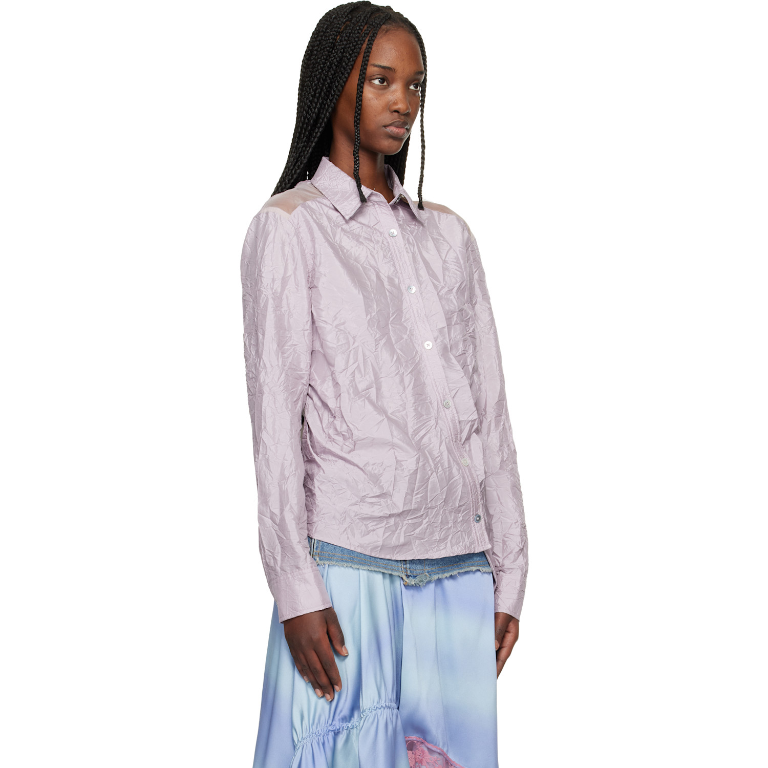 Andersson Bell Pink Crinkled Twist-tuck Shirt 