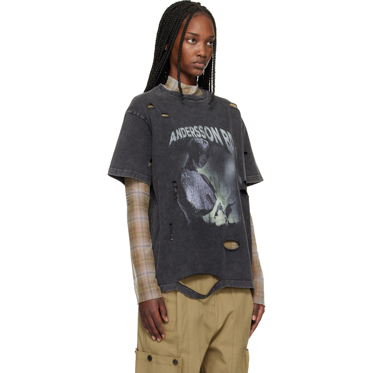  Andersson Bell Black & Beige Layered Live Printed T-shirt Set 