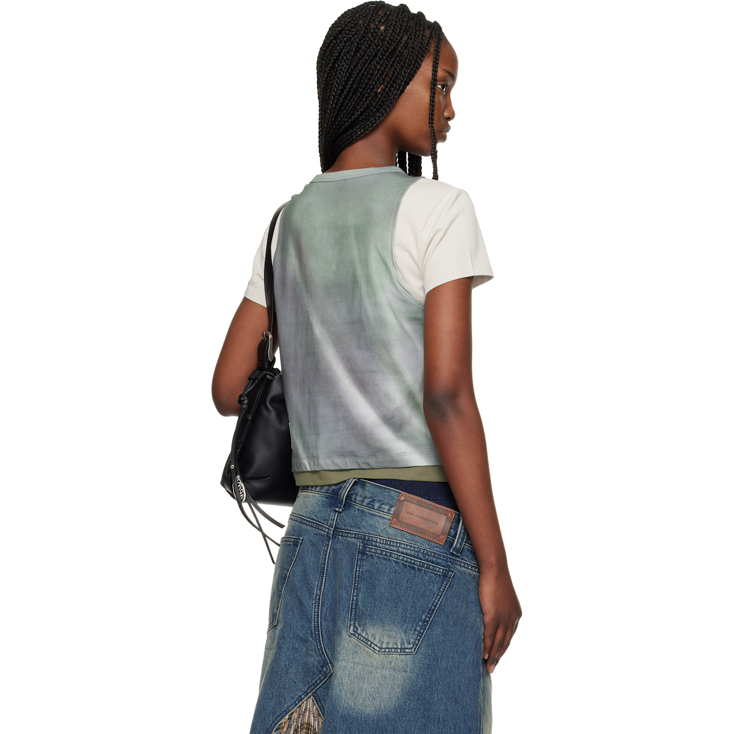  Andersson Bell Green & Beige Washed Printed Layered T-shirt 