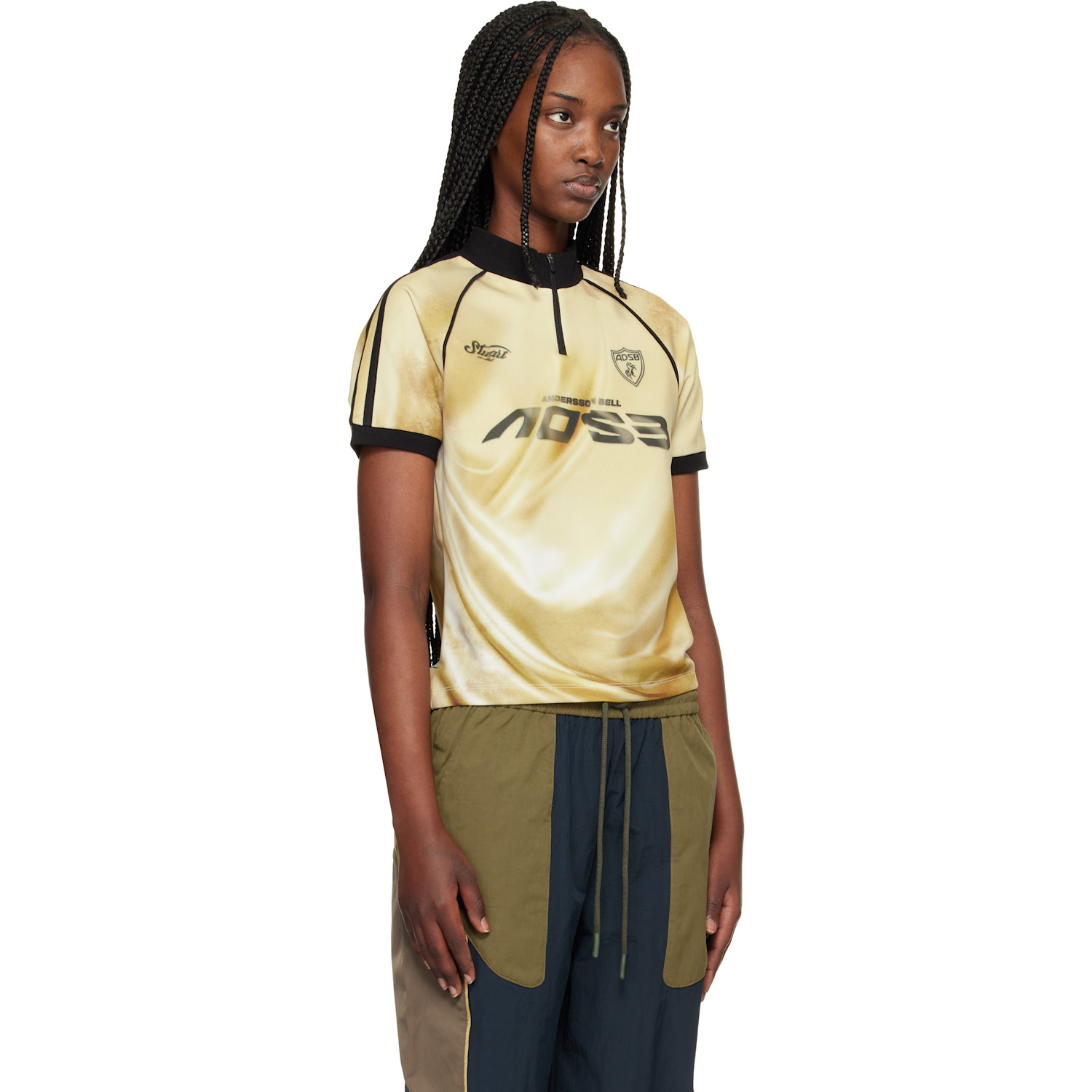  Andersson Bell Gold Printed Football Zip-up T-shirt 