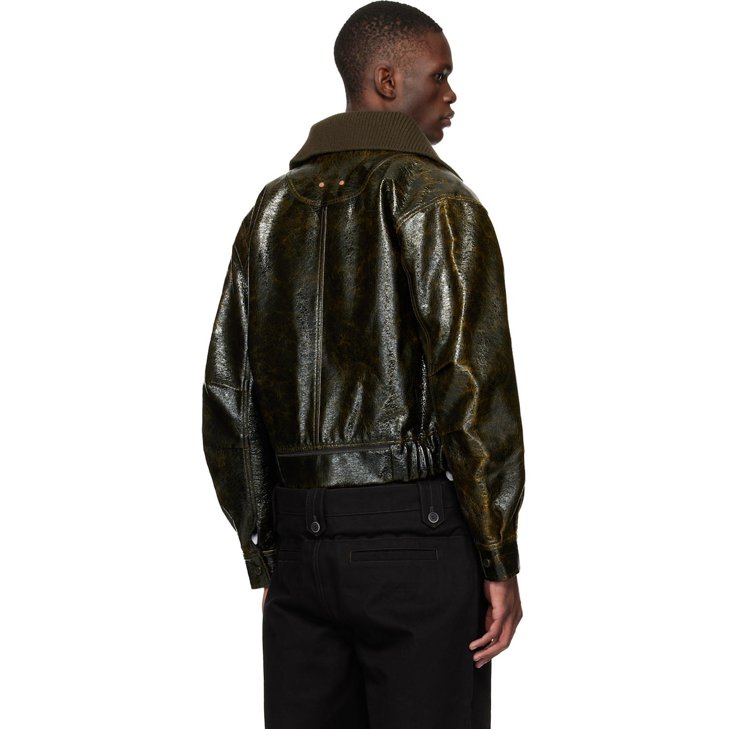  Andersson Bell Khaki Ortega26 Faux-leather Bomber Jacket 