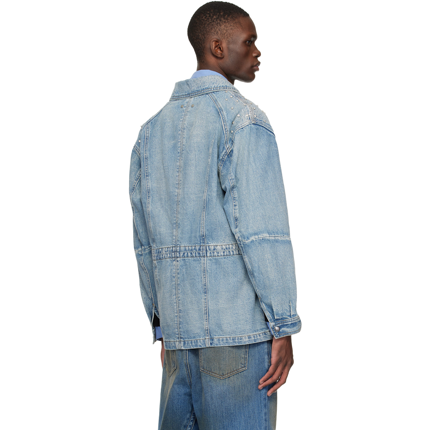  Andersson Bell Blue Jeweled Denim Jacket 