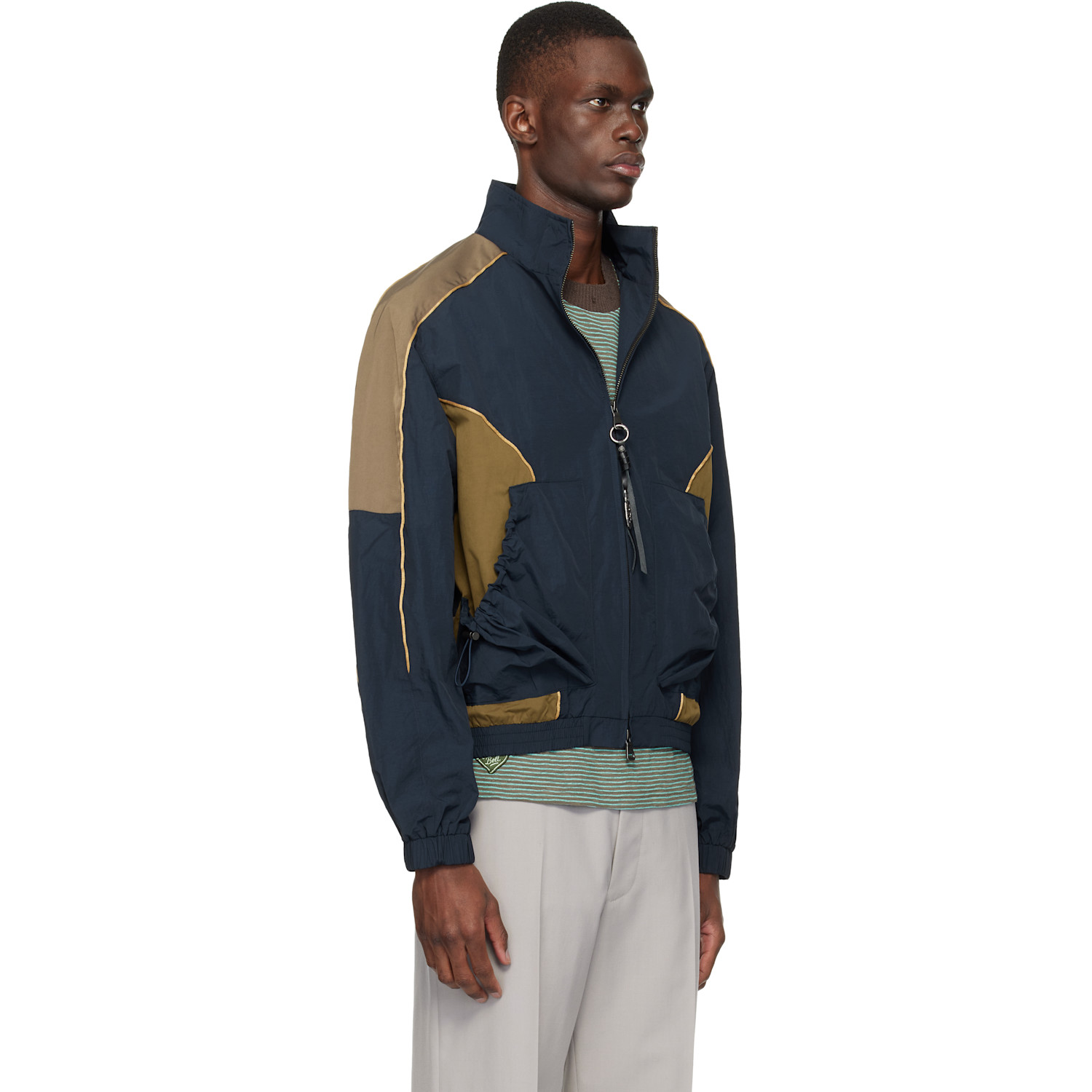  Andersson Bell Navy & Khaki Color Block Nylon Jacket 