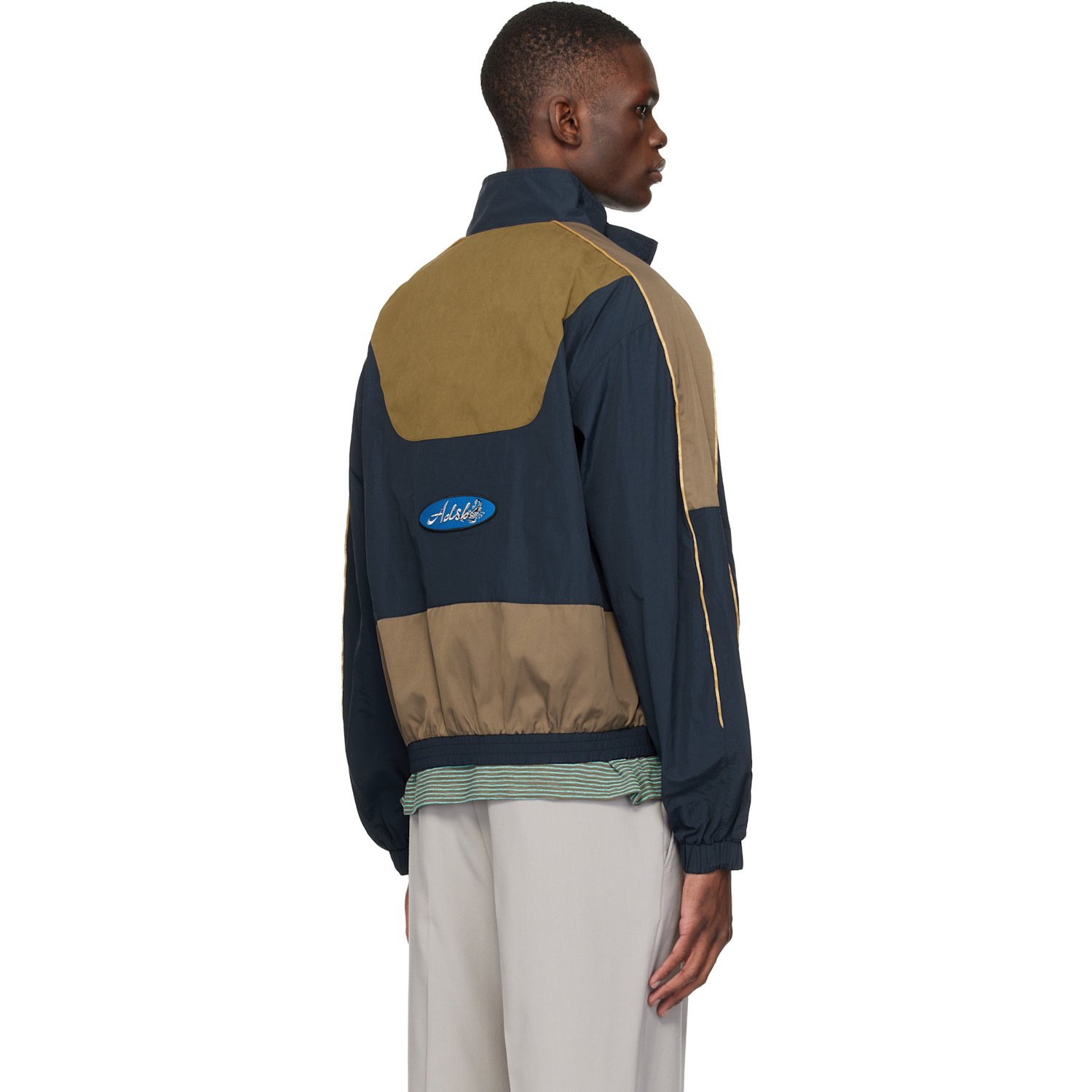  Andersson Bell Navy & Khaki Color Block Nylon Jacket 