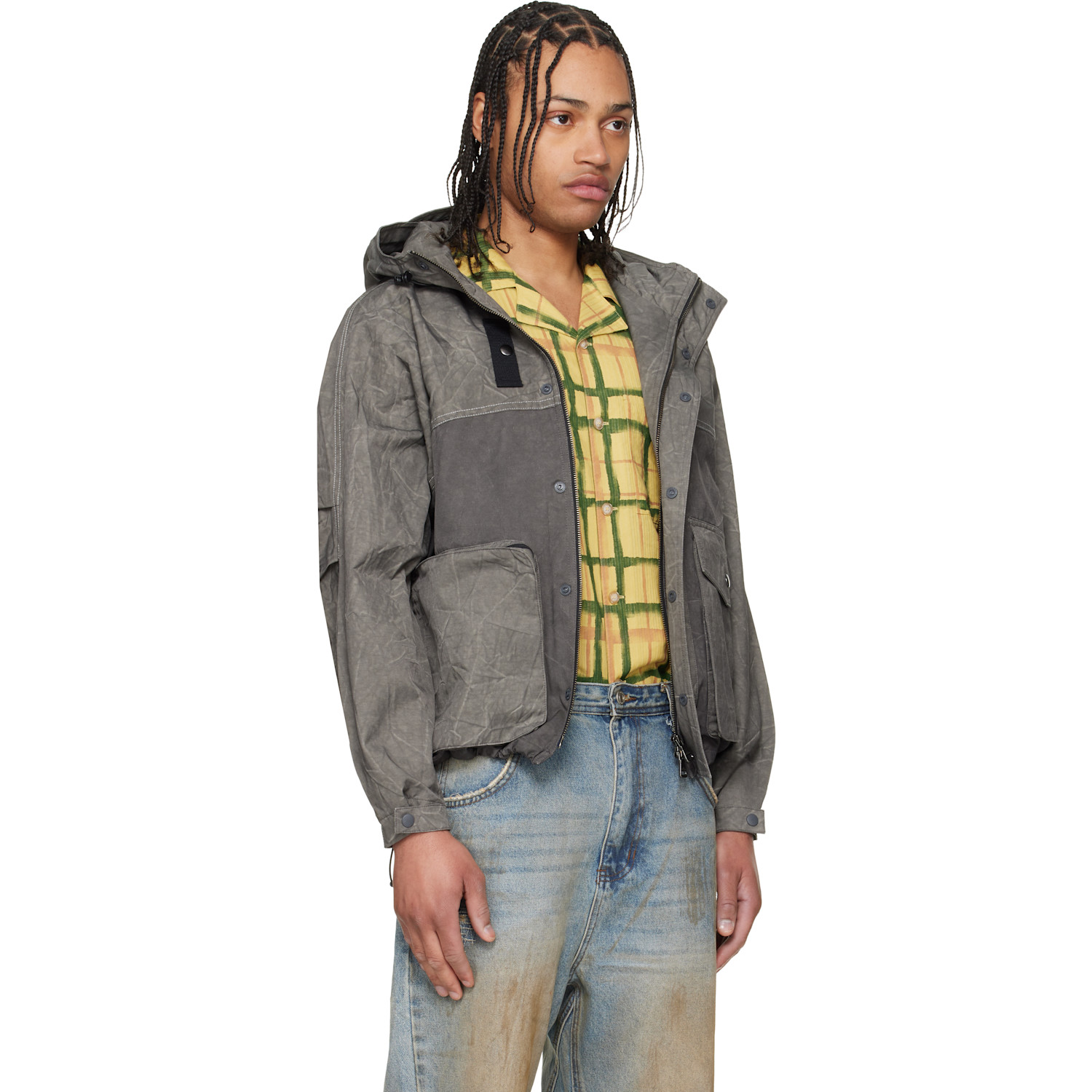  Andersson Bell Gray Tie-dyed Beach Shell Jacket 
