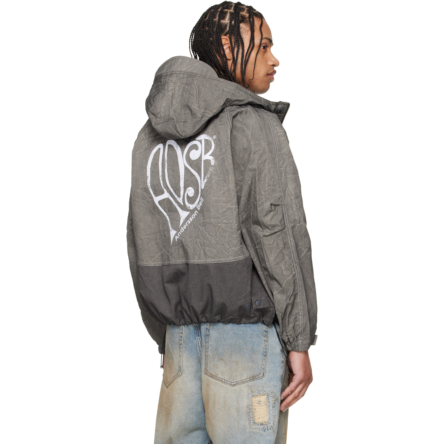  Andersson Bell Gray Tie-dyed Beach Shell Jacket 