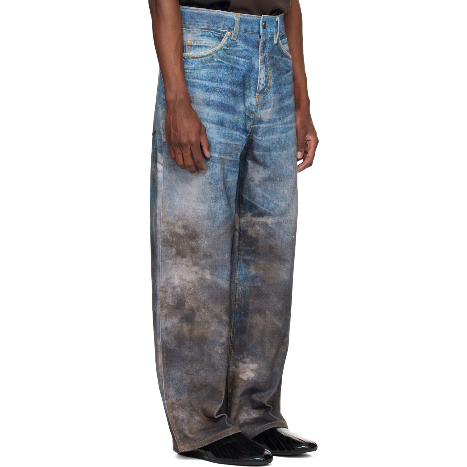  Andersson Bell Blue Festival Mud Printed Jeans 