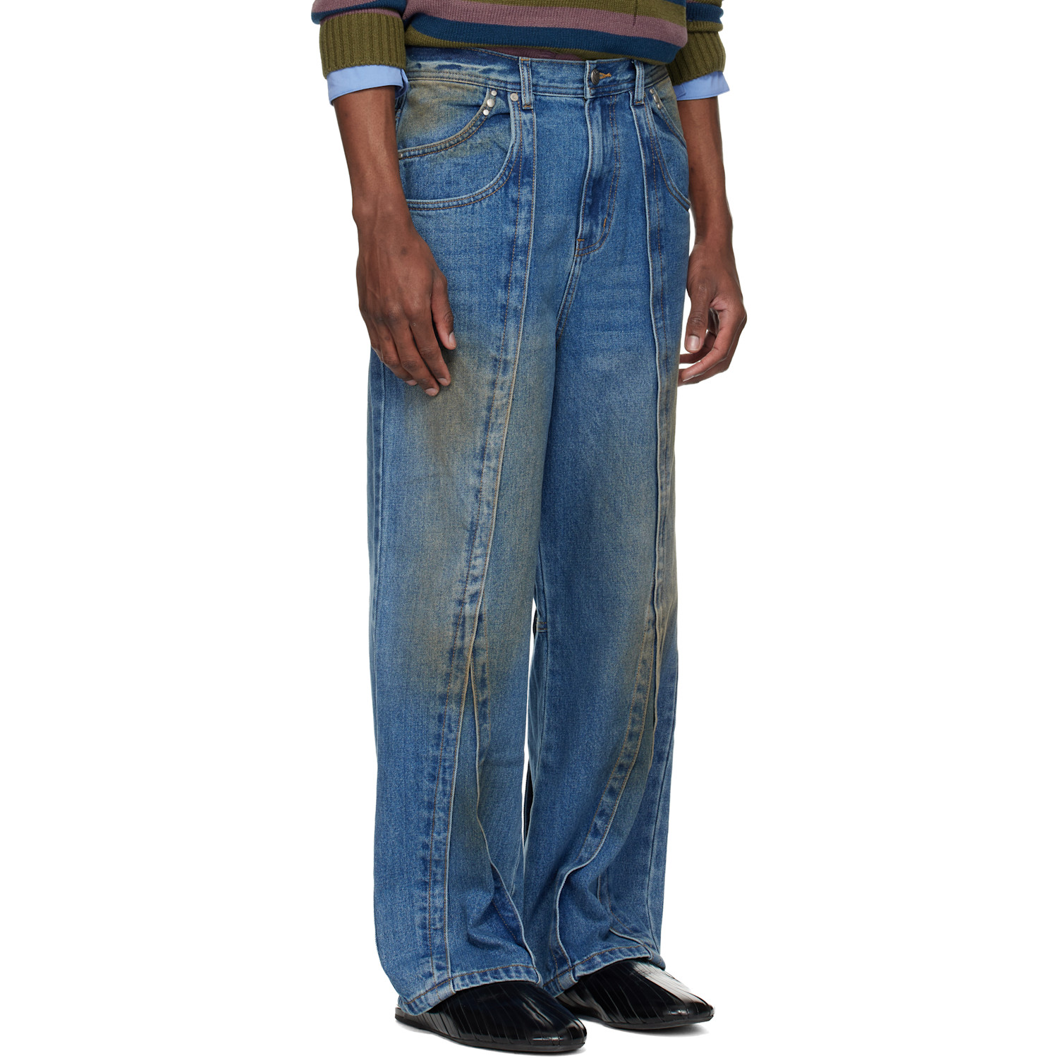  Andersson Bell Blue Layered Wide-leg Jeans 