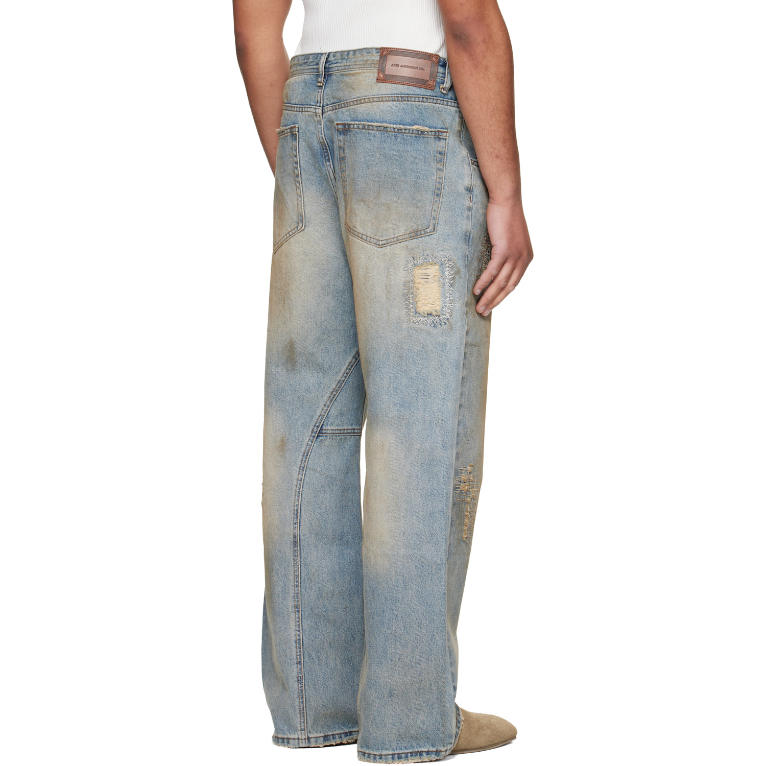  Andersson Bell Blue Destroyed Wide-leg Jeans 