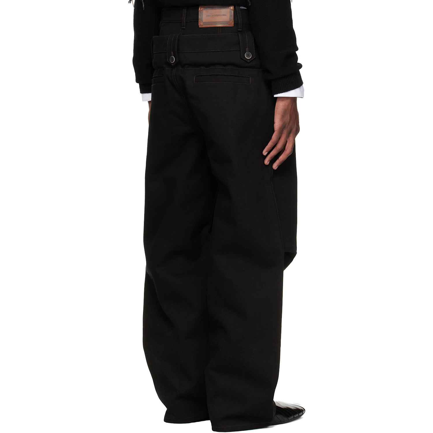  Andersson Bell Black Double Waistband Wide-leg Trousers 