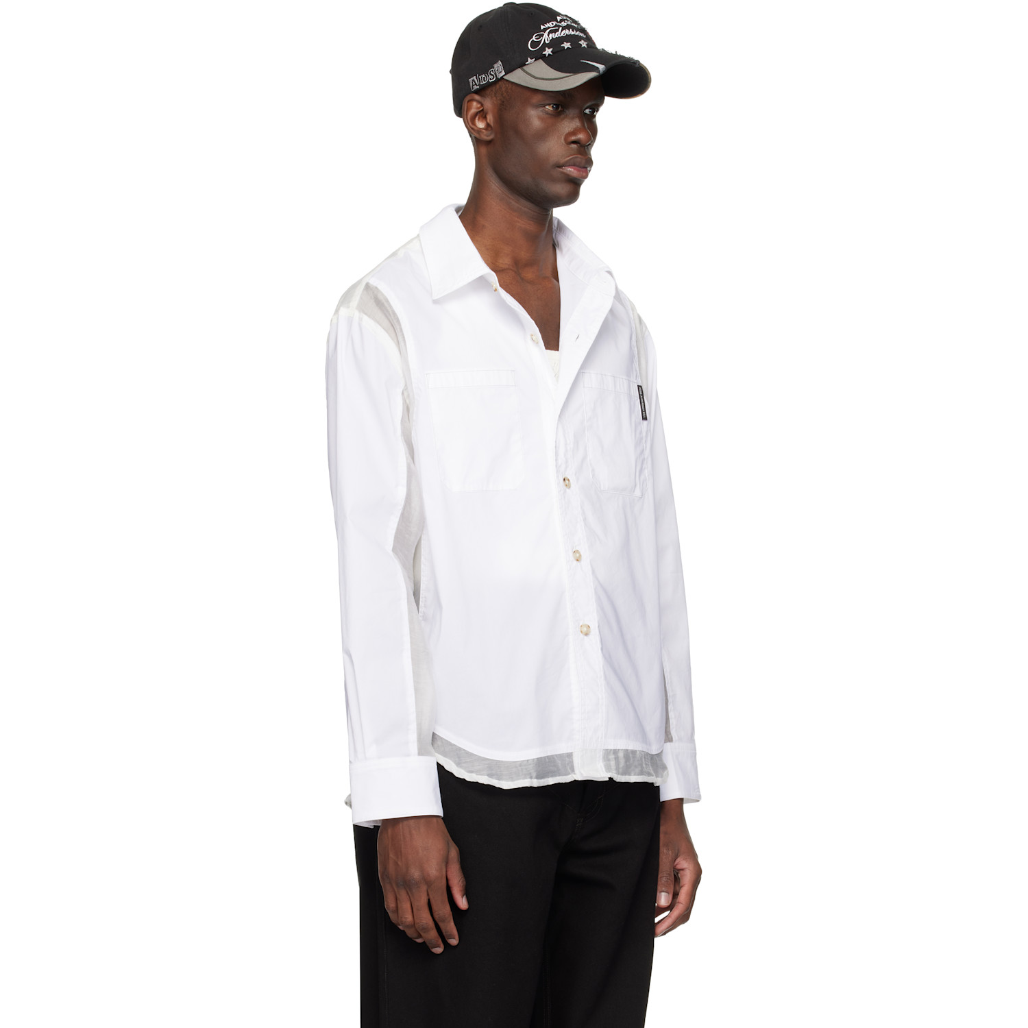  Andersson Bell White Aprol Organza Panel Shirt 