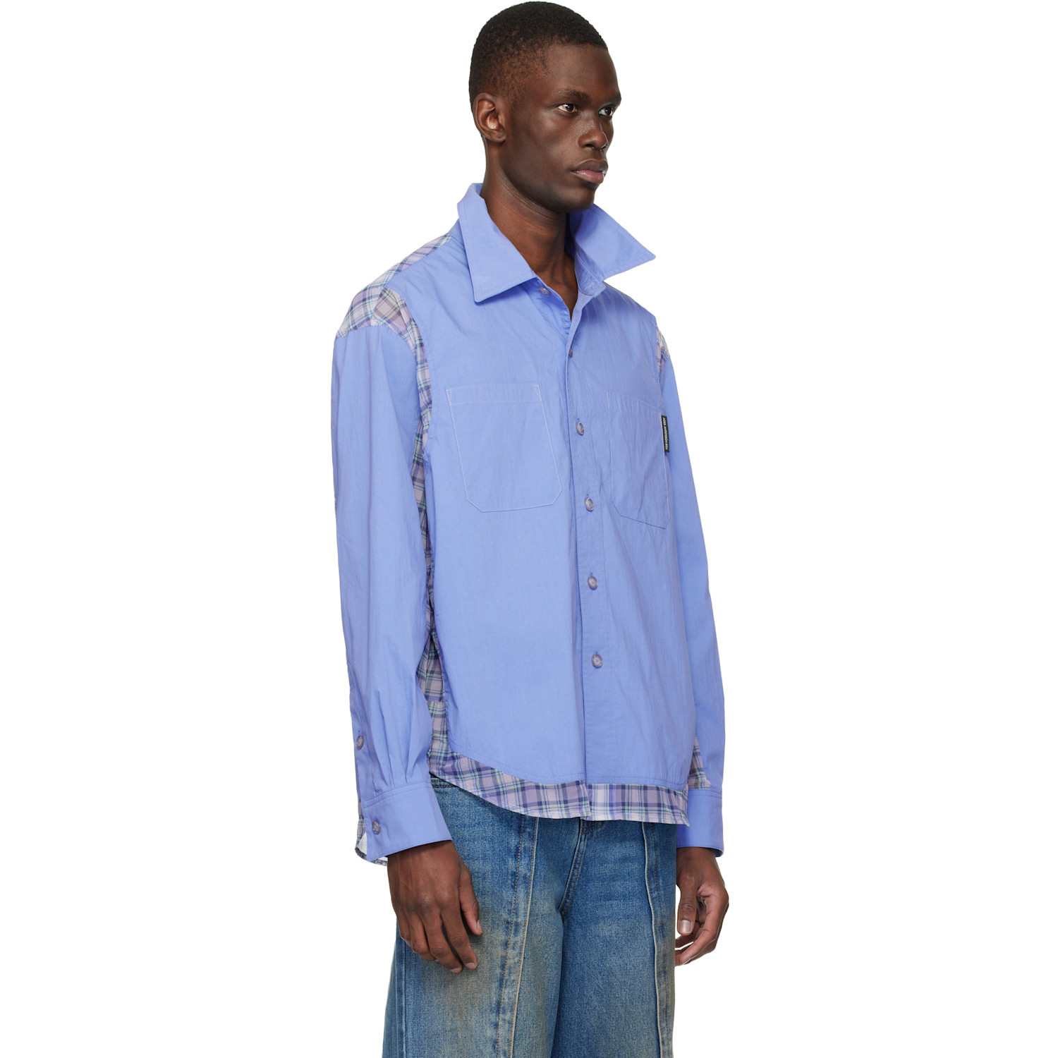  Andersson Bell Blue Aprol Mesh Panel Shirt 