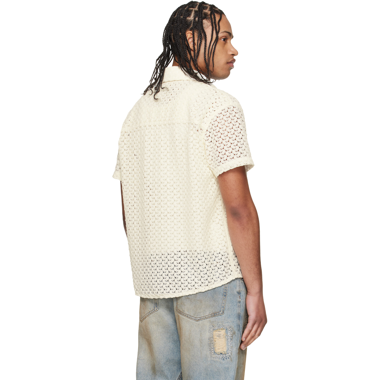  Andersson Bell Off-white Tres Sheer Knitted Shirt 