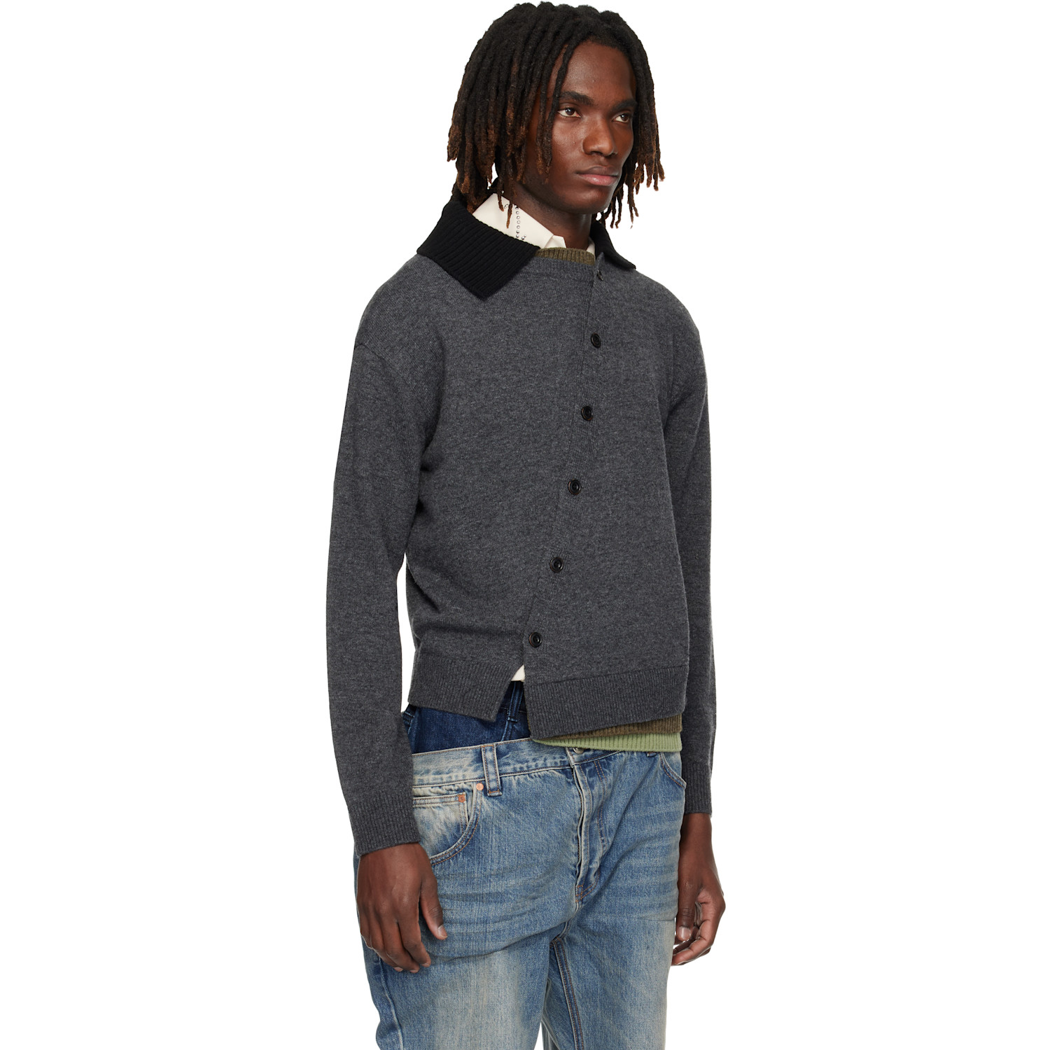  Andersson Bell Gray Layered Collar Cardigan 